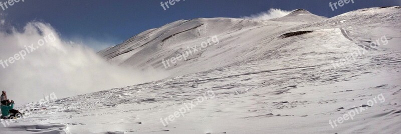 Mountain Snow Mountains Skiers Winter