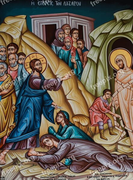 The Raising Of Lazarus Iconography Painting Church Orthodox