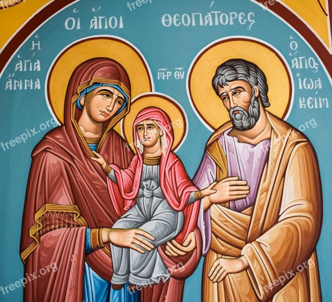 Joachim And Anna Saints Painting Iconography Mother And Father