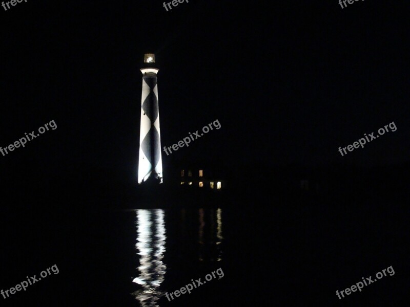 Lighthouse Cape Lookout Night Beacon Historic