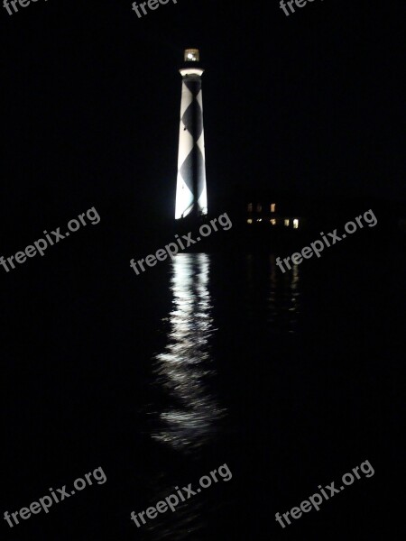 Lighthouse Cape Lookout Night Beacon Historic