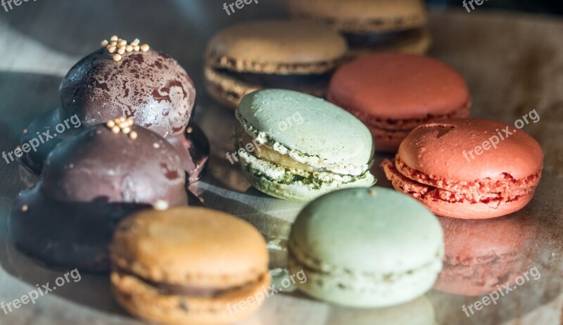 Macarons Meringues Sweet Dessert Food