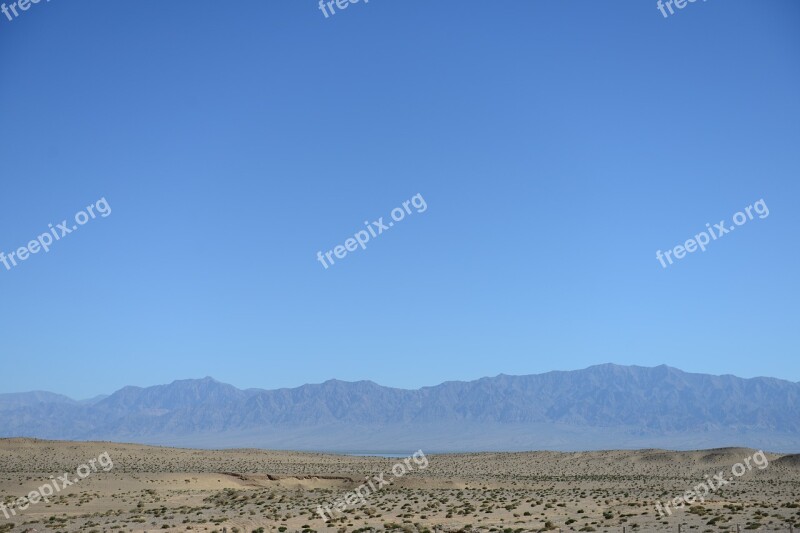 Distant Hills Open Desert Free Photos