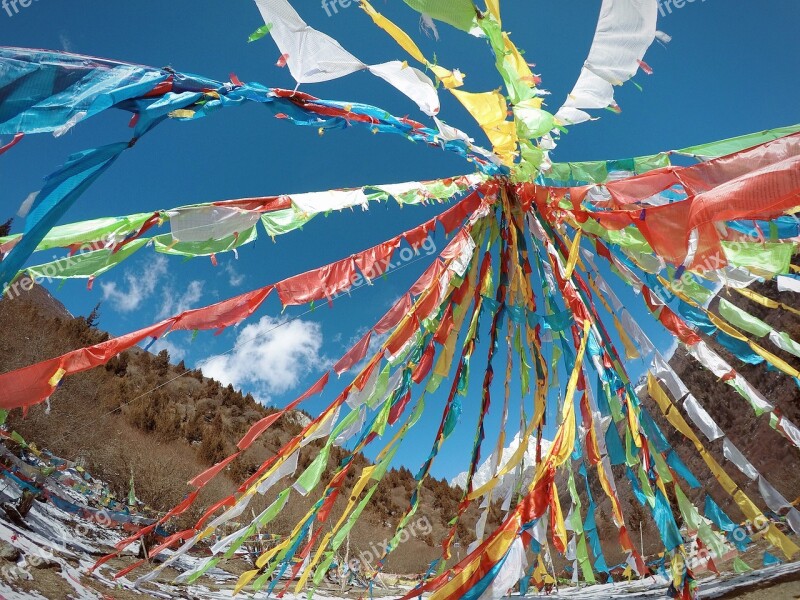 Prayer Flags Baita The Scenery Free Photos