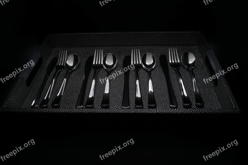 Silverware Dark Decoration Set Free Photos