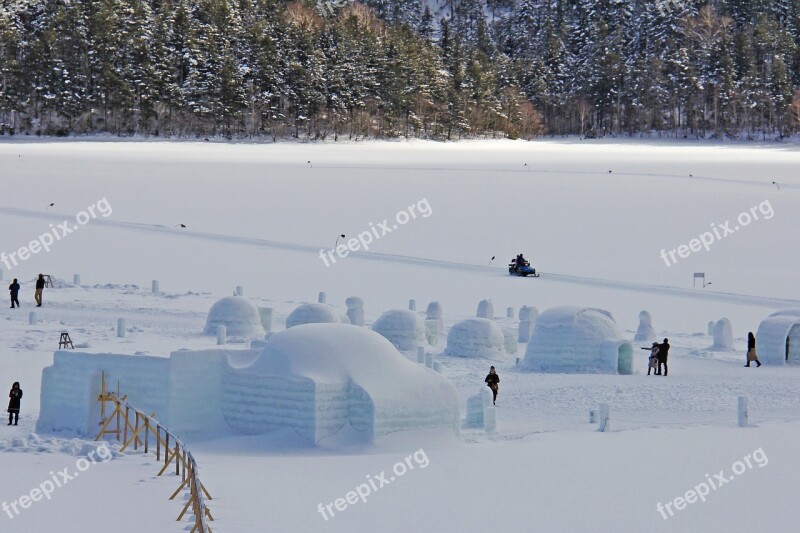 Lake Frozen Shikaribetsu Freezing Afternoon