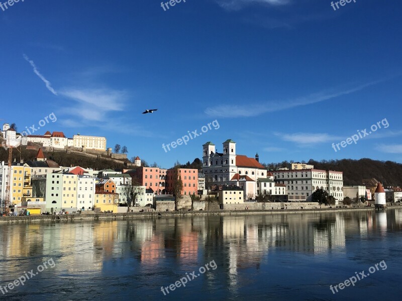 Passau Sun Winter Danube Sky