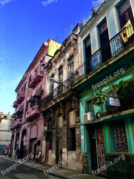 Cuba Streets Colorful Sunset Free Photos