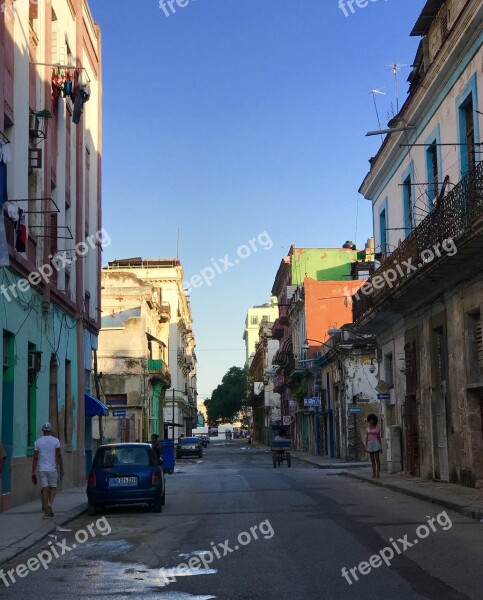 Cuba Streets Sunset Free Photos