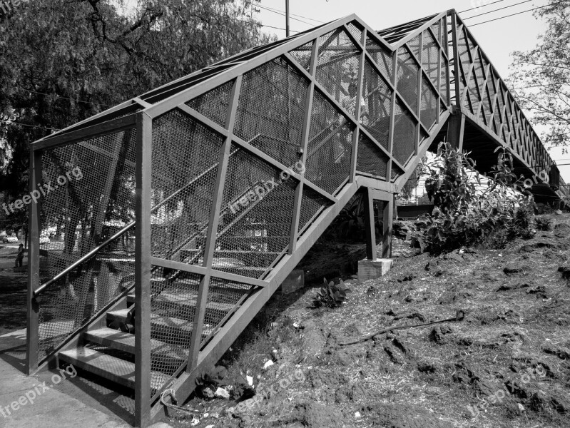 Pedestrian Bridge Black And White Nature And Urbanism Free Photos