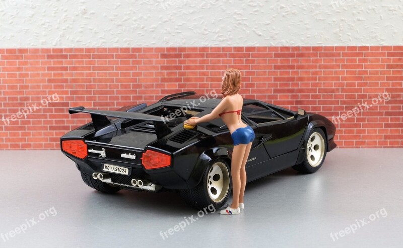 Model Car Auto Lamborghini Black Sports Car