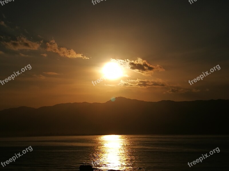 Landscape Sea Sunset Emotion Reggio Calabria