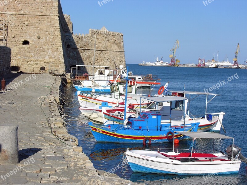 Boat Fishing Boat Greece Crete Heraklion