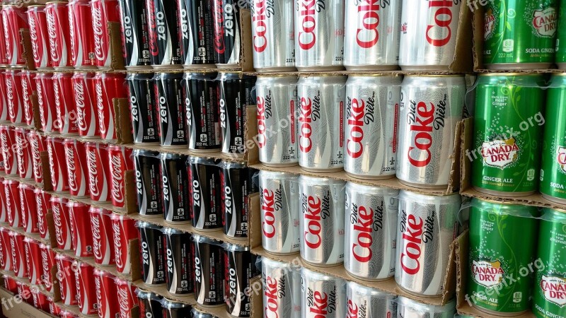 Metallic Aluminum Beverage Collection Cola