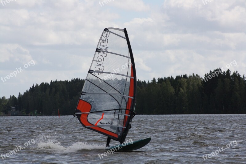 Windsurfing Windsurfer Sail Surfing Water