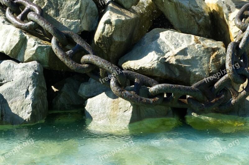 Stones Chain Water Black Metal