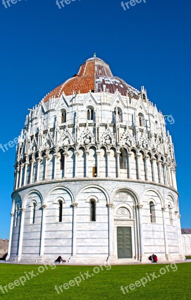 Baptistery Pisa Italy Tuscany Monument