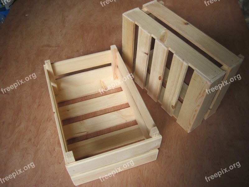 Box Crate Wood Pine Wooden