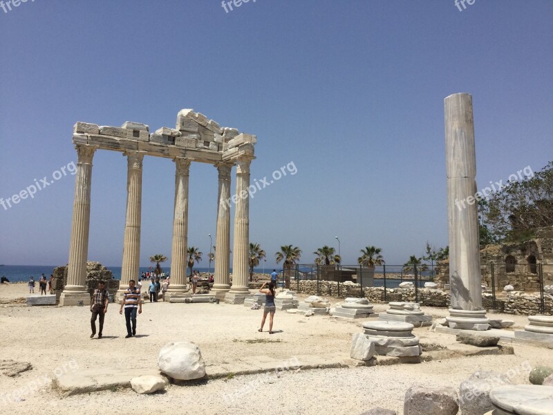 Greek Temple Side Architecture Ancient Column