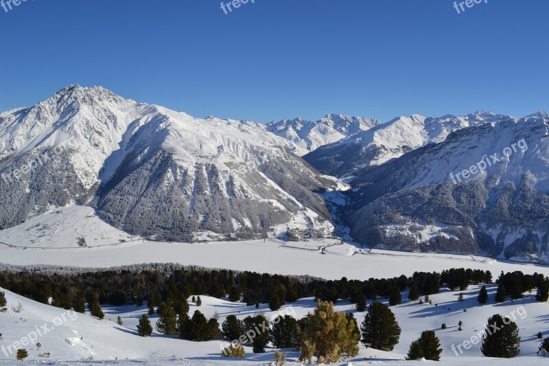 Winter South Tyrol Crispy Reschensee Lake