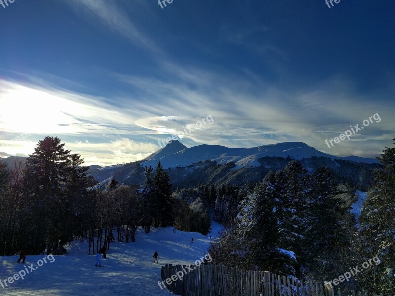 Mountain Ski Snow Clouds The Lioran