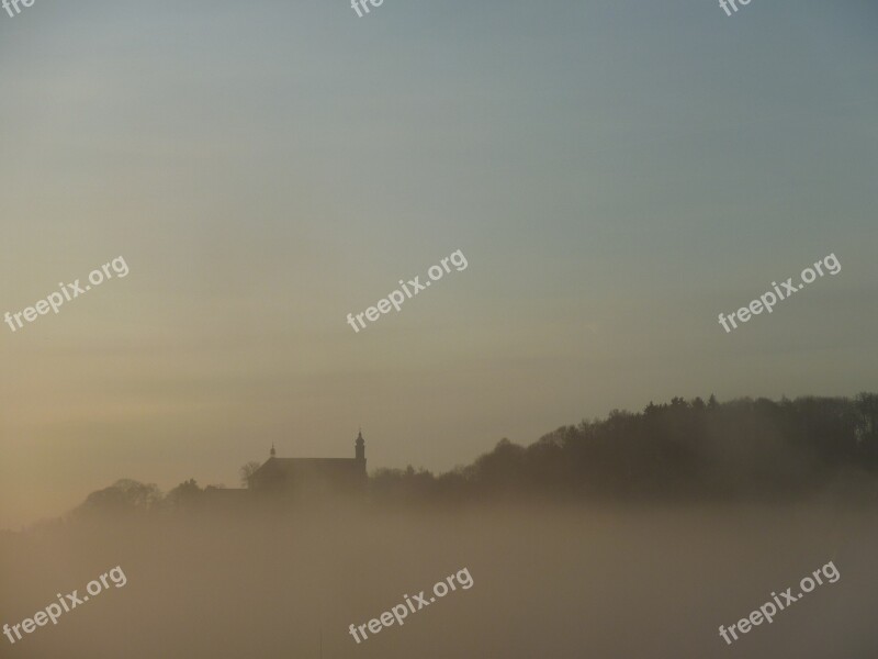 Fog Fuda Female Mountain Church Sky