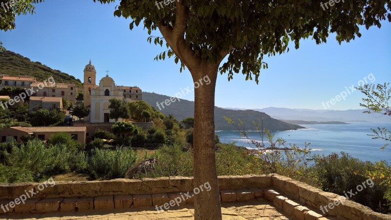 Corsica Sea Bay Coastal Road Historic Center