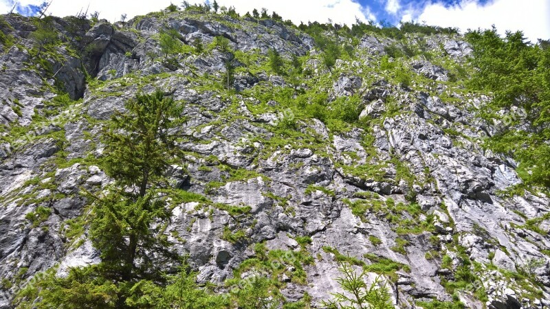 Rock Wall Alpine Stone Mountains