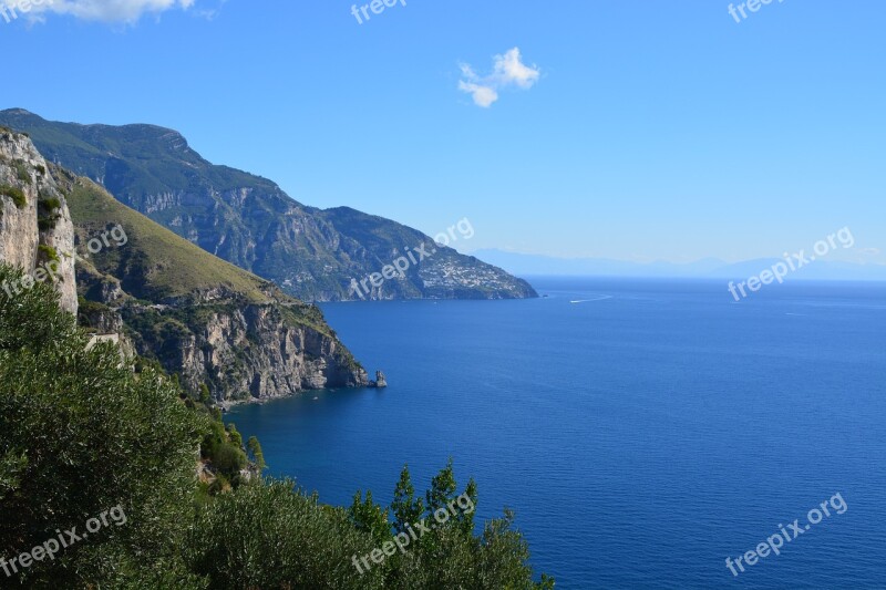 Amalfi Coast Water Sea Italy Sun