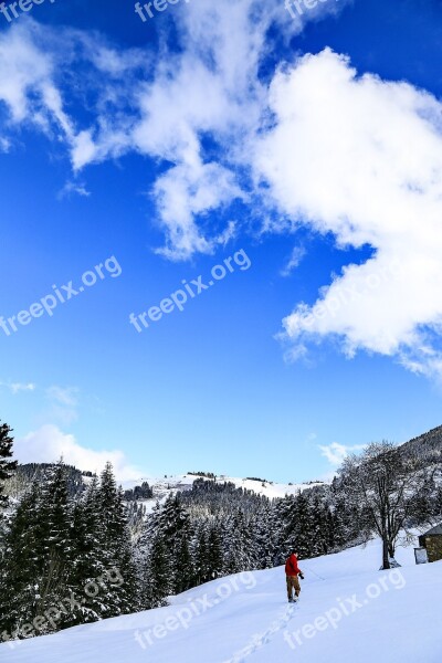 Blue White Clouds Snow Free Photos