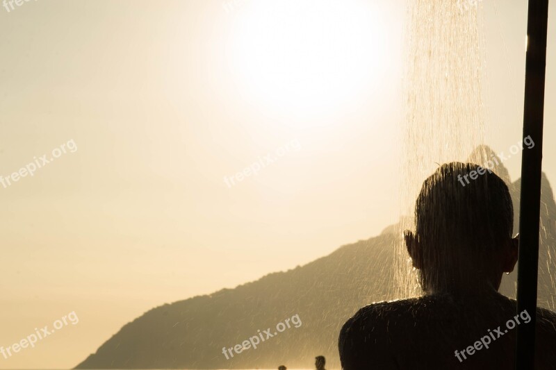 Bath Shower Water Sol Silhouette