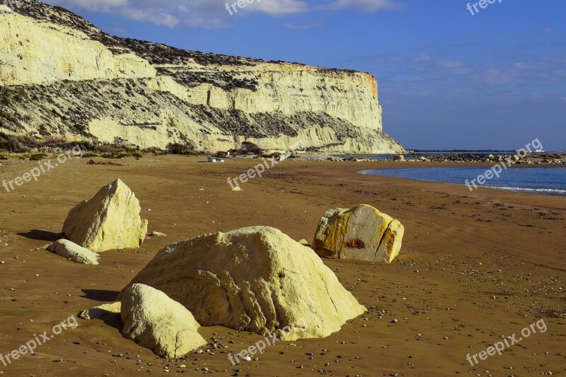 Beach Cliffs Sea Coast Rock