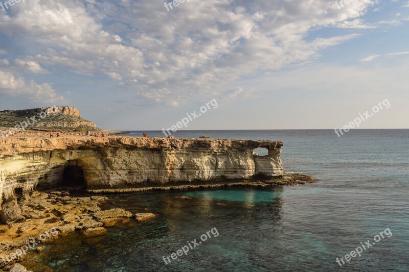 Cyprus Cavo Greko Sea Caves Window Sea