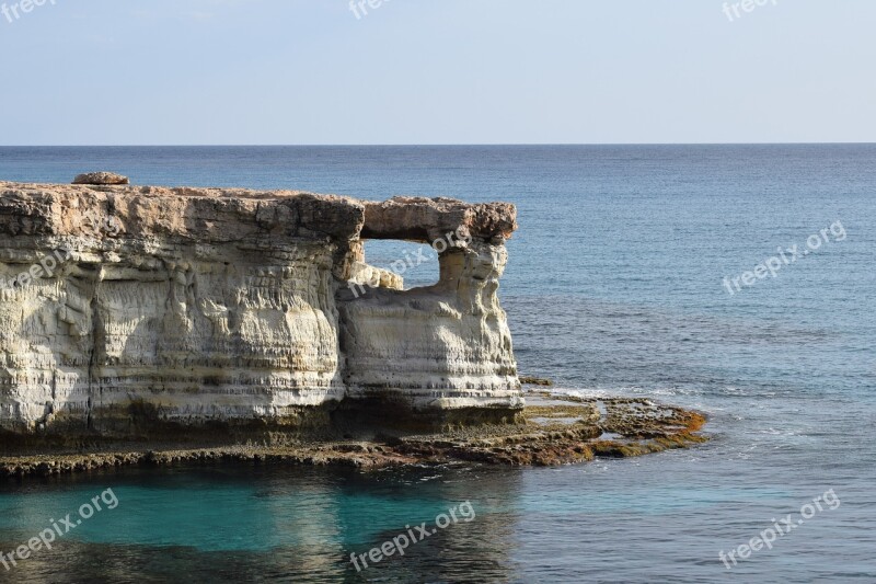 Cyprus Cavo Greko Sea Caves Window Sea