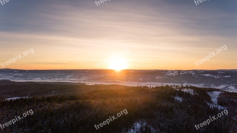 Sun Dawn Sunset Nature Winter