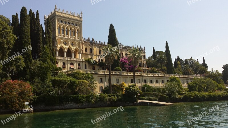 Italy Castle Lake Garda Rampart Summer