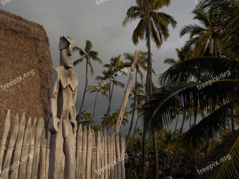 Hawaii Totem Tribal Wooden Statue