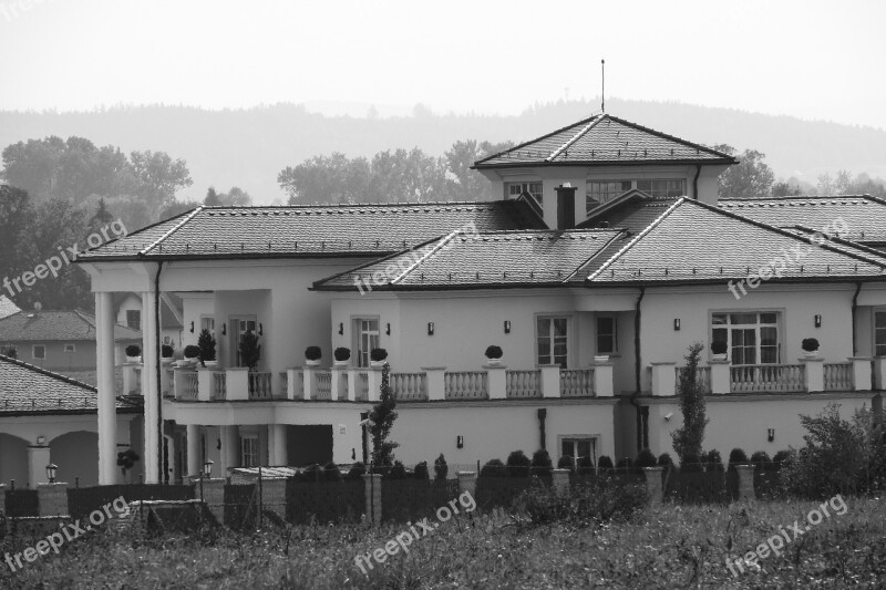 Villa Family House Architecture Palace Black And White