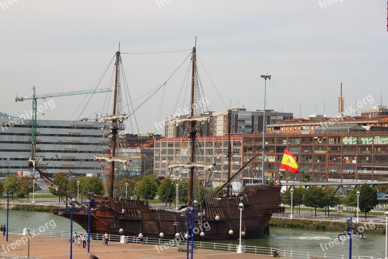 San Sebastian Spain City Ship Promenade