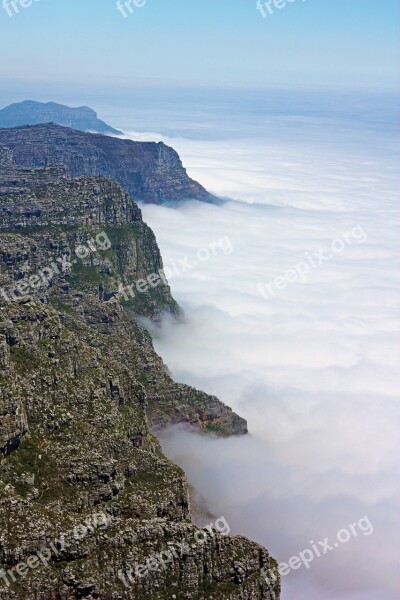 Clouds Landscape Fog Monti Mountains