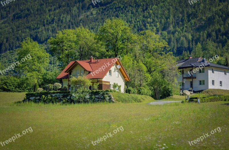 Austria Fields Trees Nature Cabin