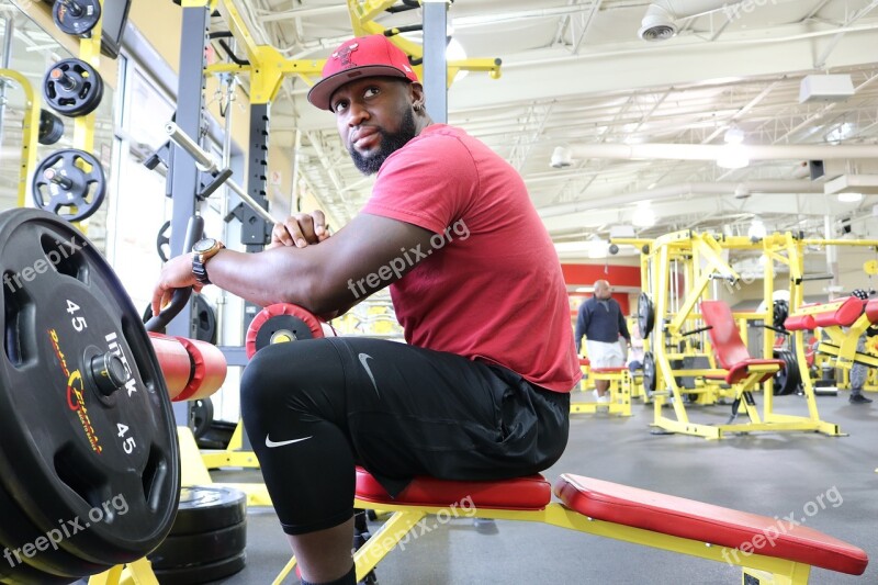 Man Working Out Gym Person Male