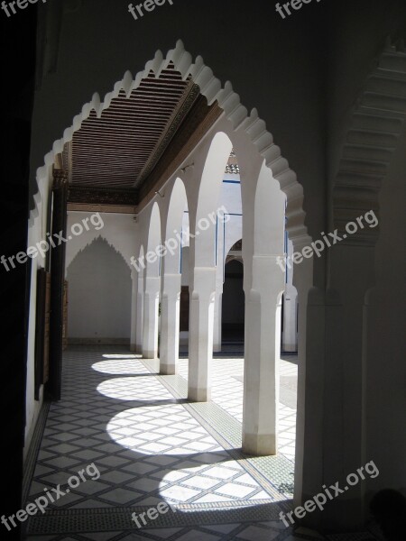 Morrocco Archway Shadows Islamic Free Photos