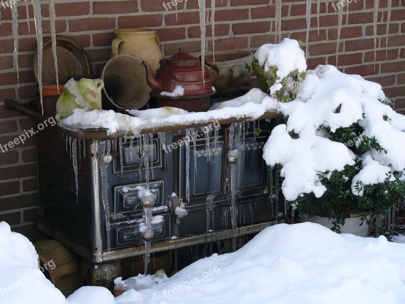 Winter Drenthe Echten Stove Snow