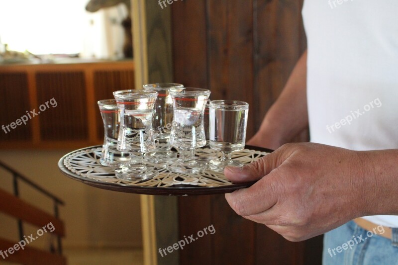 Tray Brandy Glasses Glass Alcohol