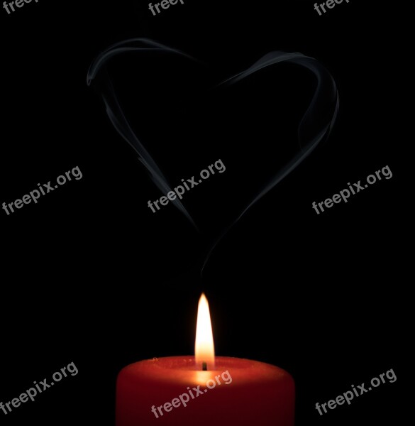 Heart Candle Smoke Fire Valentine