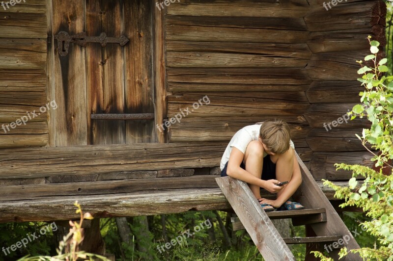 Leksand Log Cabin Facing South Storehouse Summer