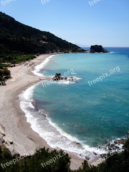 Coast Heart Shape Vacation Beach Sea