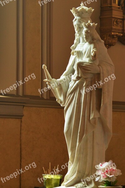 Statue Mary Religious Religion Christian