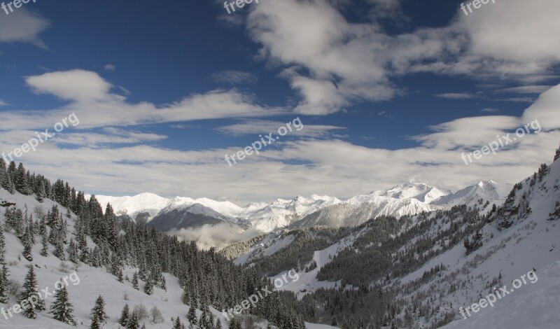 Mountains Slopes Sky Clouds Lone Peak